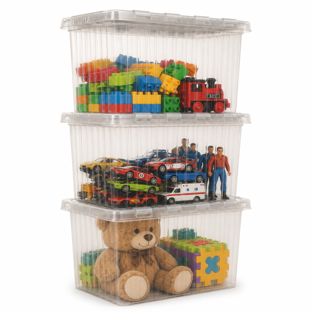 Kilitli Oyuncak Saklama Kutusu 16 Lt-Gri 3 Adet dekupe wumboo-color-gri wumboo-pack-3-adet