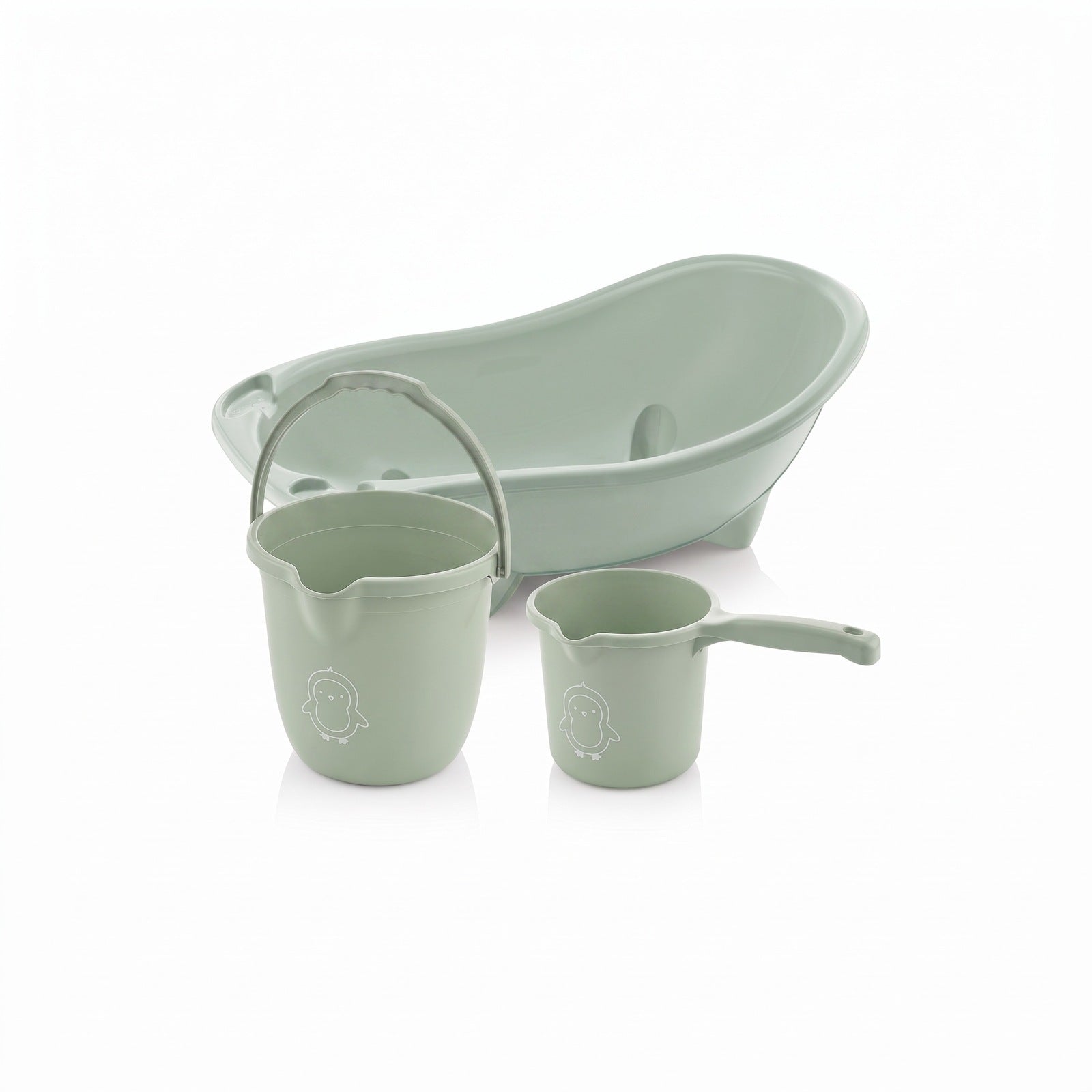 3lü Bebek Banyo Yıkama Seti Yeşil dekupe wumboo-color-yesil