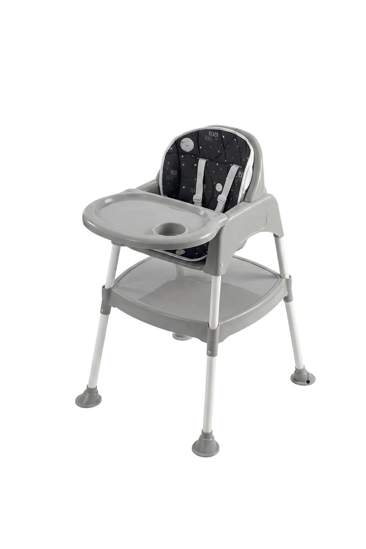 Bebek Mama Oturağı- Çok Fonksiyonlu Bebek Mama Sandalyesi ve Dönüştürülebilir Oyun Masası Seti - Gri dekupe wumboo-color-gri