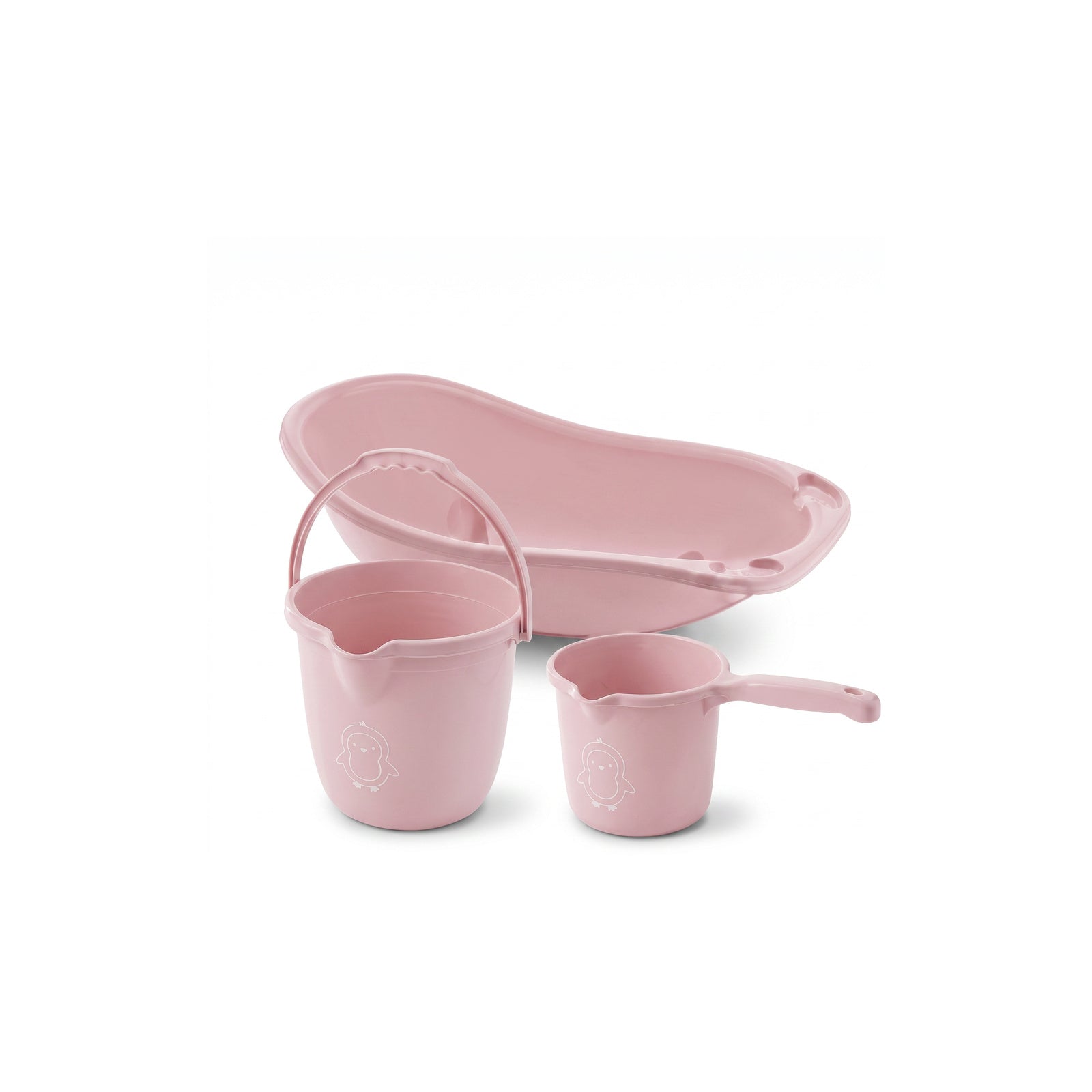 3'lü Set Fileli Yenidoğan Küvet Seti Pembe dekupe wumboo-color-pembe