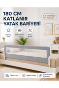 180 Cm Yatak Bariyeri - Mega Boy Güvenlik Bariyeri Koruyucu Bariyer,Bebek Bariyeri Büyük Boy-Gri