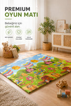 Katlanabilir Oyun Halısı ,Oyun Matı - Tek Taraflı Katlanır Mat, Oyun Matı 200x130 cm-Eğlence Parkı