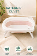Katlanır Bebek Küveti-Katlanır Küvet, Portatif Bebek Küveti-Pembe
