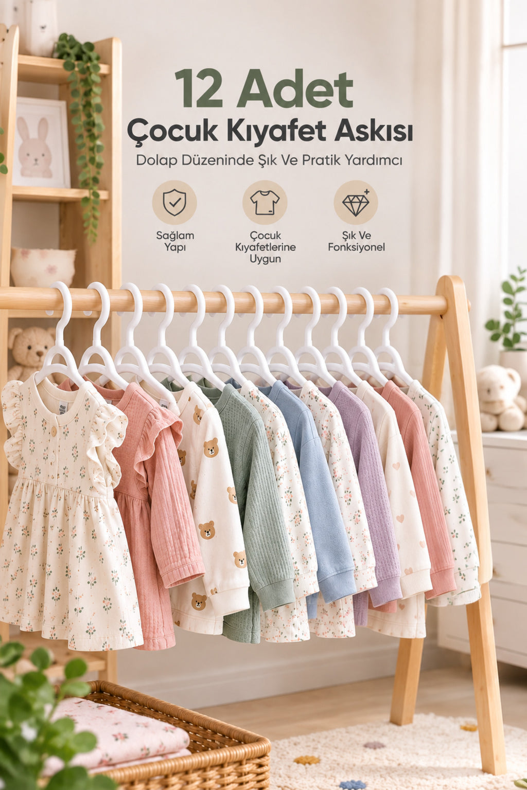 Çocuk Kıyafet Askısı wumboo-color-beyaz