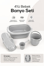 4'lü Bebek Banyo Seti Vakum Tabanlı wumboo-color-gri