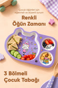 Kral Şakir 3 Bölmeli Melamin Çocuk Tabağı wumboo-color-mor