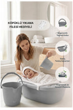 4'lü 40 Litre Bebek Banyo Seti Köpüklü File Hediyeli wumboo-color-gri
