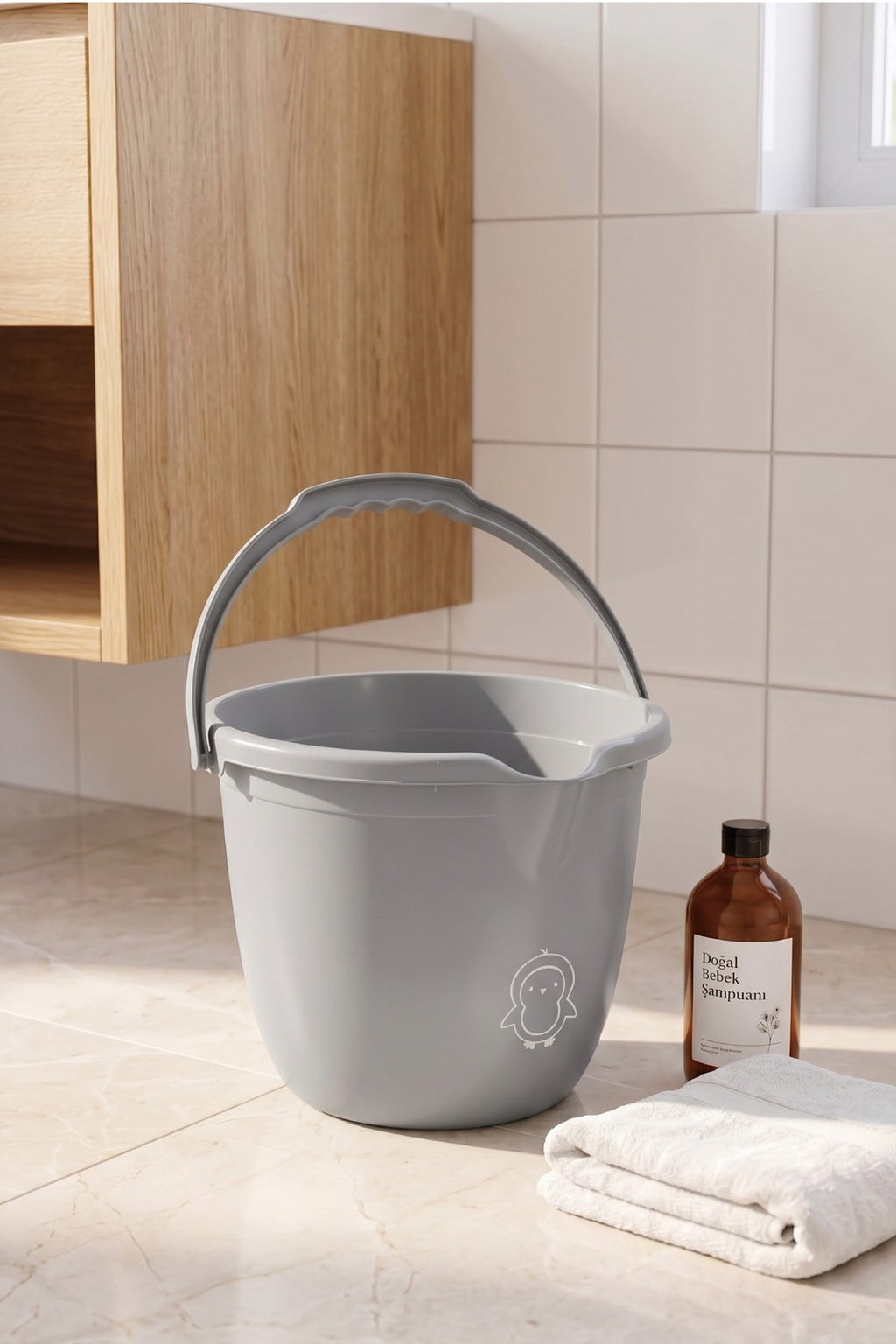 Bebek Banyo Kovası - Çok Amaçlı Bebek Banyo Kovası 13 Lt - Gri wumboo-color-gri
