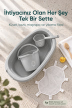 4'lü 42 Litre Bebek Küvet Seti File Hediyeli wumboo-color-gri