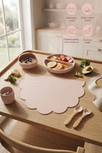 Bebek Beslenme Matı-Silikon Bebek Matı , Mama Sandalyesi Beslenme Matı,Silikon Mama Altlığı-Pembe wumboo-color-pembe