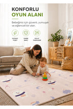 Katlanabilir Oyun Halısı ,Oyun Matı - Tek Taraflı Katlanır Mat, Oyun Matı 200x130 cm-Pembe