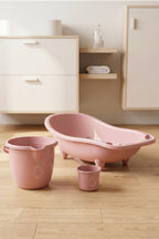 3'lü Set Fileli Yenidoğan Küvet Seti Pembe wumboo-color-pembe