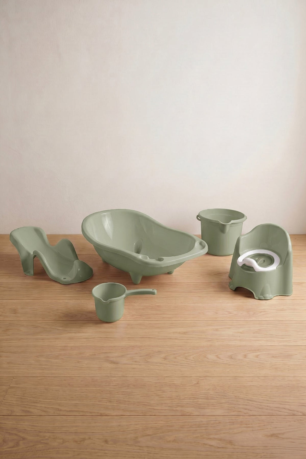 5'li Set Fileli Yenidoğan Küvet Seti Yeşil wumboo-color-yesil