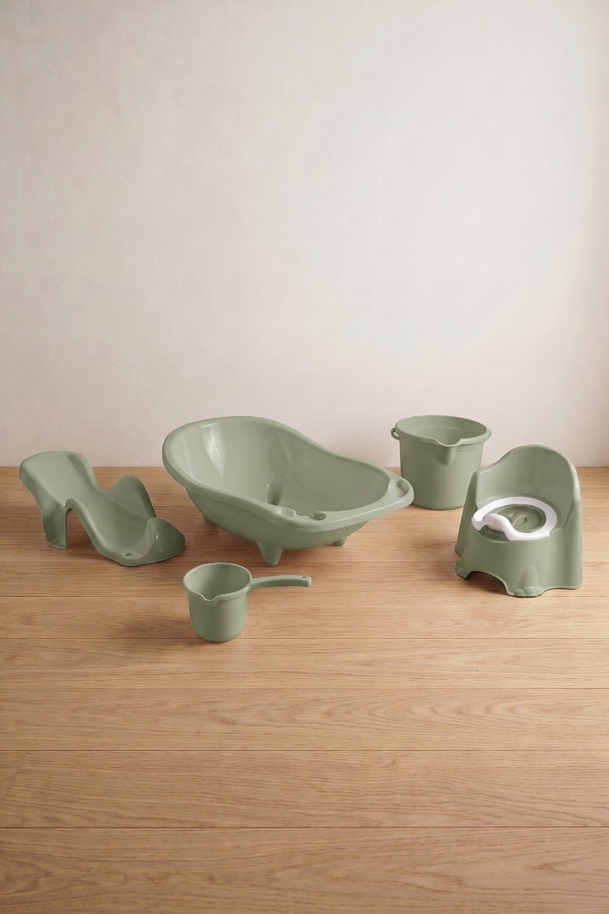 5'li Set Fileli Yenidoğan Küvet Seti Yeşil wumboo-color-yesil