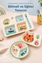 3'lü Melamin Çocuk Tabağı - Ekstra Dayanıklı BPA Free Beslenme Seti- Kırılmaz Çocuk Beslenme Tabağı - BSH-158