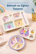 3'lü Melamin Çocuk Tabağı - Ekstra Dayanıklı BPA Free Beslenme Seti- Kırılmaz Çocuk Beslenme Tabağı - BSH-155