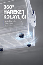 Tekerlekli 30 Litre Oyuncak Saklama Kutusu, Oyuncak Düzenleyici-Çocuk Odası Düzenleyici Organizer wumboo-color-seffaf wumboo-pack-1-adet