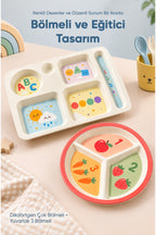 2'li Melamin Çocuk Tabağı - Ekstra Dayanıklı BPA Free Beslenme Seti- Kırılmaz Çocuk Beslenme Tabağı - BSH-159