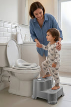 Kaydırmaz Çocuk Basamağı - Çift Katlı Banyo Merdiven Yükseltici Bebek Basamağı -Gri wumboo-color-gri