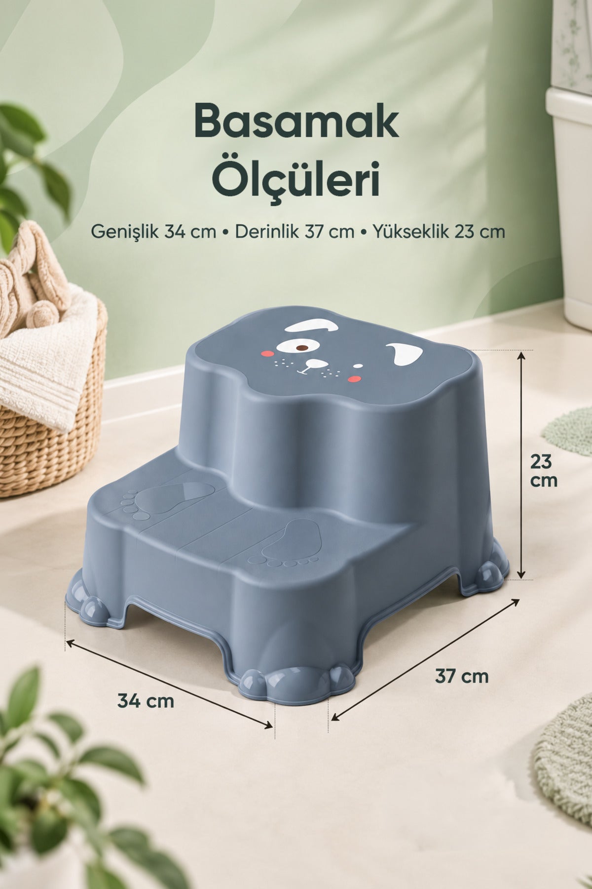 Çocuk Tuvalet Alıştırma Seti Süngerli Adaptör ve Basamak wumboo-color-mavi