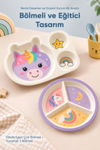 2'li Melamin Çocuk Tabağı - Ekstra Dayanıklı BPA Free Beslenme Seti- Kırılmaz Çocuk Beslenme Tabağı - BSH-162