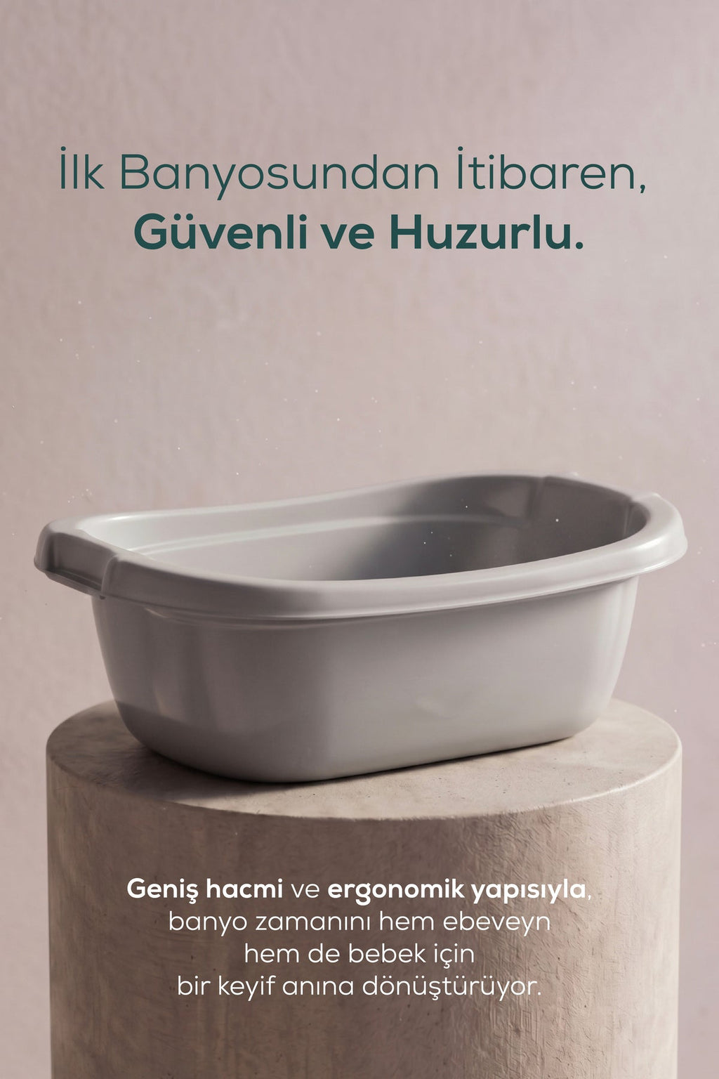 Bebek Banyo Küveti - Bebek Yıkama Küveti, Yenidoğan Yıkama Küveti 40 Lt - Gri wumboo-color-gri