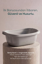 Bebek Banyo Küveti - Bebek Yıkama Küveti, Yenidoğan Yıkama Küveti 40 Lt - Gri wumboo-color-gri