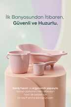 3'lü Set Fileli Yenidoğan Küvet Seti Pembe wumboo-color-pembe