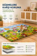 Katlanabilir Oyun Halısı ,Oyun Matı - Tek Taraflı Katlanır Mat, Oyun Matı 200x130 cm-Eğlence Parkı