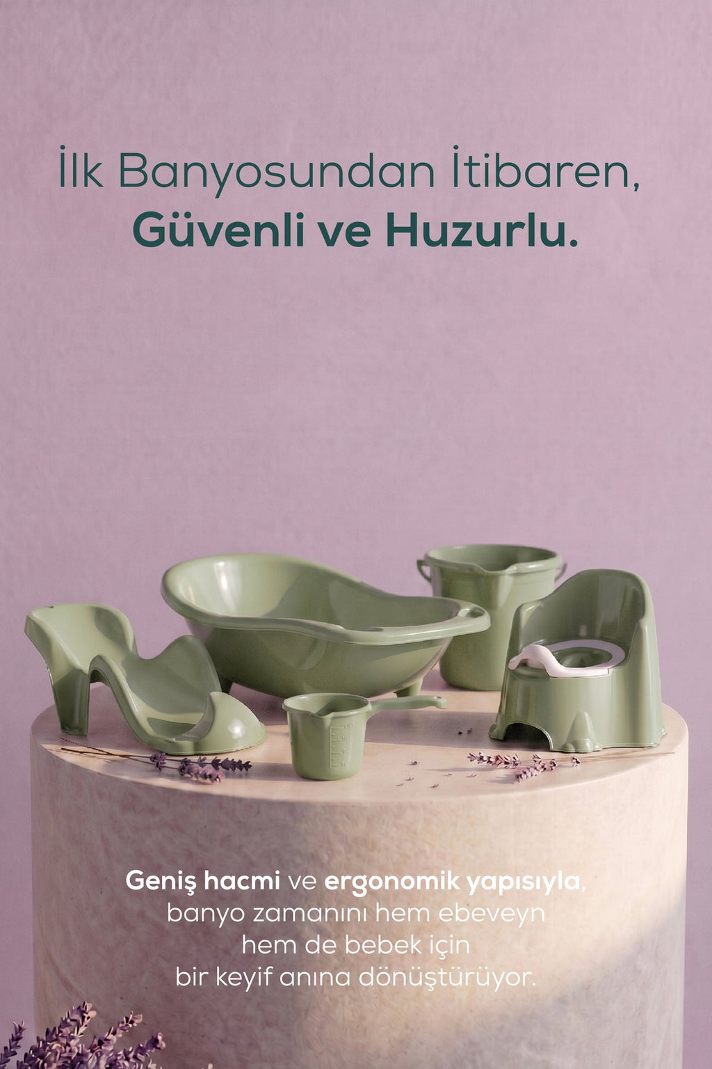 5'li Set Fileli Yenidoğan Küvet Seti Yeşil wumboo-color-yesil
