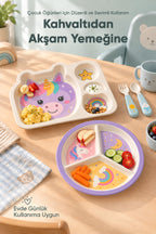 2'li Melamin Çocuk Tabağı - Ekstra Dayanıklı BPA Free Beslenme Seti- Kırılmaz Çocuk Beslenme Tabağı - BSH-162