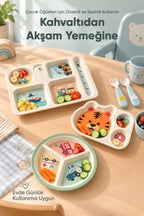 3'lü Melamin Çocuk Tabağı - Ekstra Dayanıklı BPA Free Beslenme Seti- Kırılmaz Çocuk Beslenme Tabağı - BSH-158