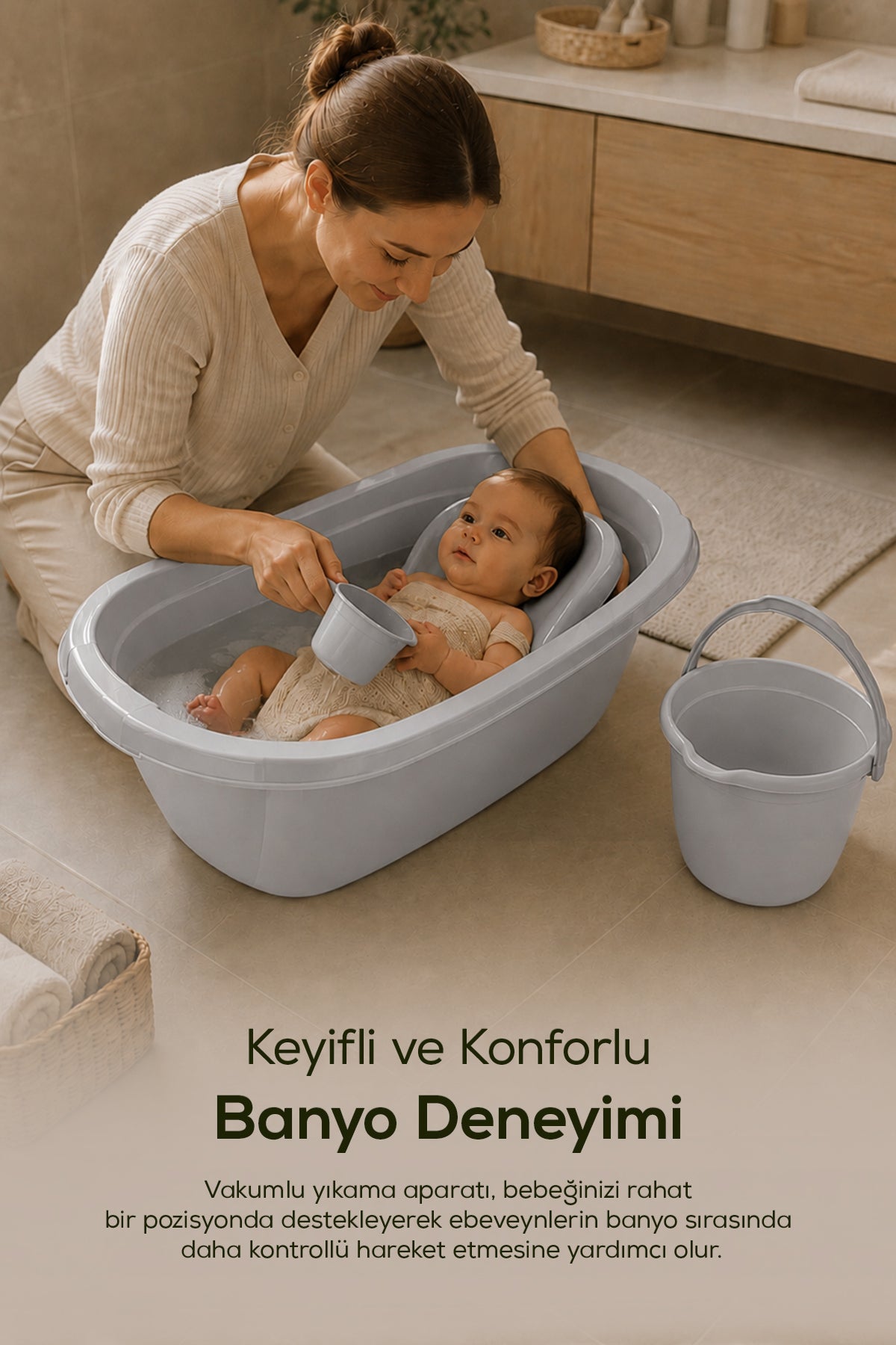 4'lü Bebek Banyo Seti Vakum Tabanlı wumboo-color-gri