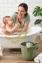 2'li Bebek Banyo Yıkama Seti - Bebek Banyo Su Kovası - Bebek Maşrapa - Yeşil wumboo-color-yesil
