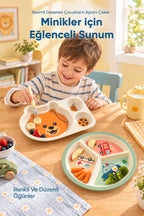2'li Melamin Çocuk Tabağı - Ekstra Dayanıklı BPA Free Beslenme Seti- Kırılmaz Çocuk Beslenme Tabağı - BSH-163