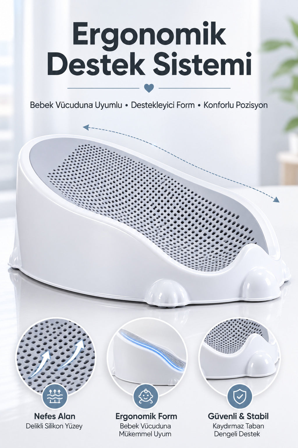 Soft Bebek Küveti – Sünger Hediyel Soft Fileli Bebek Yıkama Banyo Küveti Bebek Banyo Oturağı