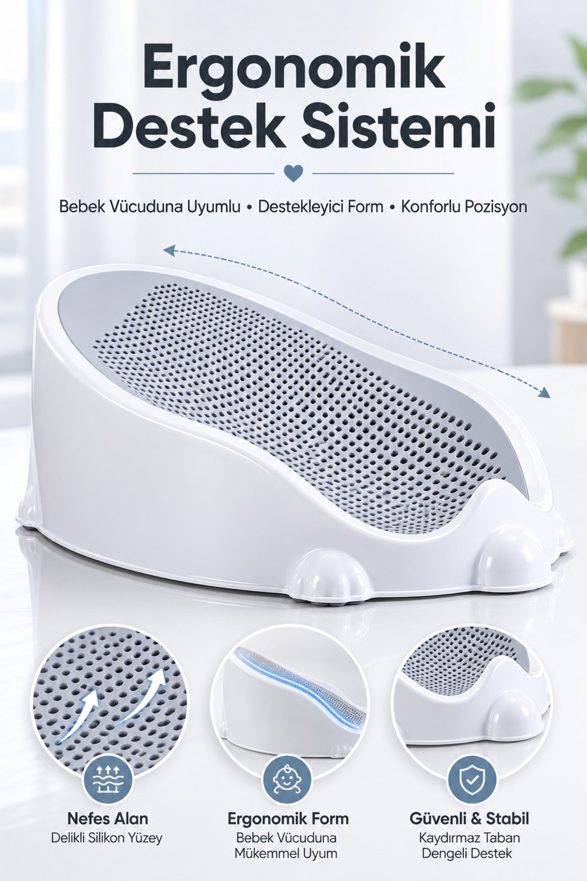 Soft Bebek Küveti – Soft Fileli Bebek Besleme Yıkama Banyo Küveti Bebek Banyo Oturağı