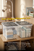 Kilitli Kapak Oyuncak Saklama Kutusu - 16 Lt Çocuk Odası Düzenleyici, Oyuncak Saklama Kutusu-Antrasit wumboo-color-antrasit wumboo-pack-1-adet