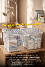 2 Adet Kilitli Kapak Oyuncak Saklama Kutusu - 16 Lt Çocuk Odası Düzenleyici, Oyuncak Saklama Kutusu-Gri wumboo-color-gri