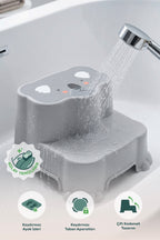 Kaydırmaz Çocuk Basamağı - Çift Katlı Banyo Merdiven Yükseltici Bebek Basamağı -Gri wumboo-color-gri