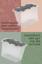 Kilitli Kapak Oyuncak Saklama Kutusu - 16 Lt Çocuk Odası Düzenleyici, Oyuncak Saklama Kutusu-Antrasit wumboo-color-antrasit wumboo-pack-1-adet