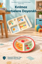 2'li Melamin Çocuk Tabağı - Ekstra Dayanıklı BPA Free Beslenme Seti- Kırılmaz Çocuk Beslenme Tabağı - BSH-159