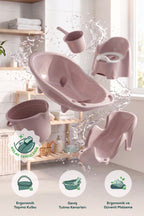 5'li Fileli Set Yenidoğan Küvet Seti Pembe wumboo-color-pembe