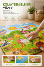 Katlanabilir Oyun Halısı ,Oyun Matı - Tek Taraflı Katlanır Mat, Oyun Matı 200x130 cm-Eğlence Parkı