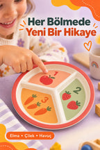 3 Bölmeli Melamin Çocuk Tabağı-Ekstra Dayanıklı BPA Free Beslenme Tabağ-Eğitici Sayılar Çocuk Tabağı