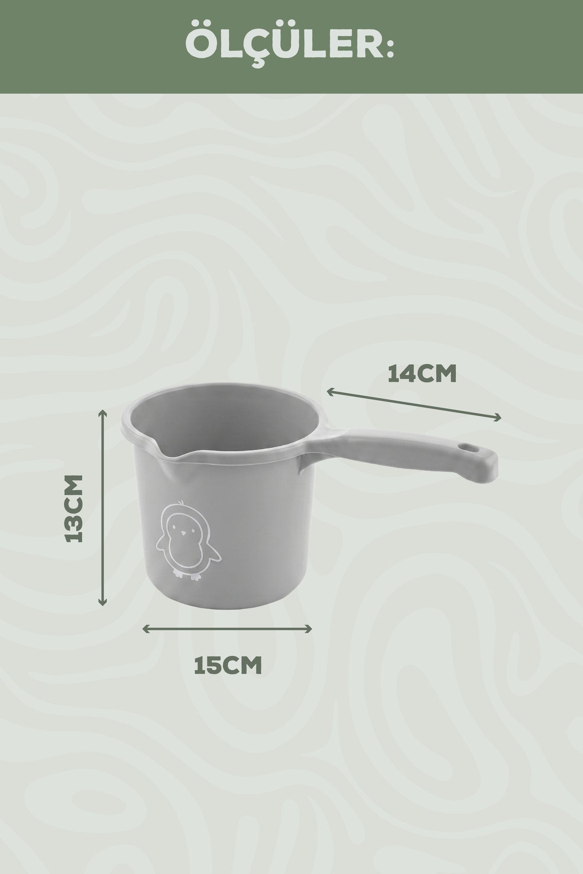 Bebek Banyo Maşrapası - 1,5 Litre Bebek Yıkama Maşrapası-Gri