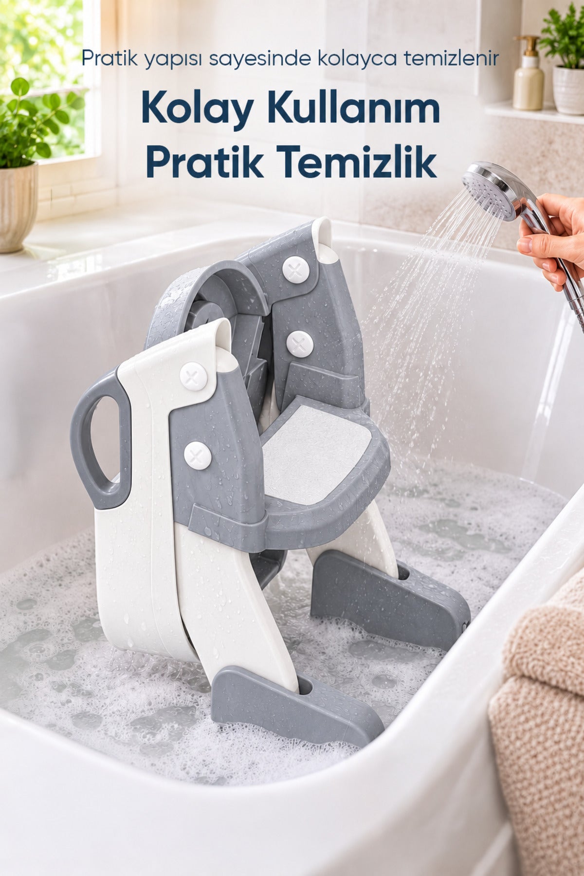 Kendinden Basamaklı Katlanır Lazımlık ve Klozet Adaptörü wumboo-color-gri