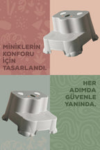 Kaydırmaz Çocuk Basamağı - Çift Katlı Banyo Merdiven Yükseltici Bebek Basamağı -Gri wumboo-color-gri