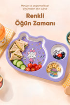 Kral Şakir 3 Bölmeli Melamin Çocuk Tabağı wumboo-color-mor