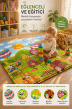 Katlanabilir Oyun Halısı ,Oyun Matı - Tek Taraflı Katlanır Mat, Oyun Matı 200x130 cm-Eğlence Parkı